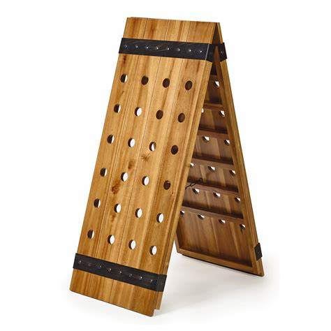 Top Selling European Style Stand Rack Vintage Barrel Wine Rack Wine Storage