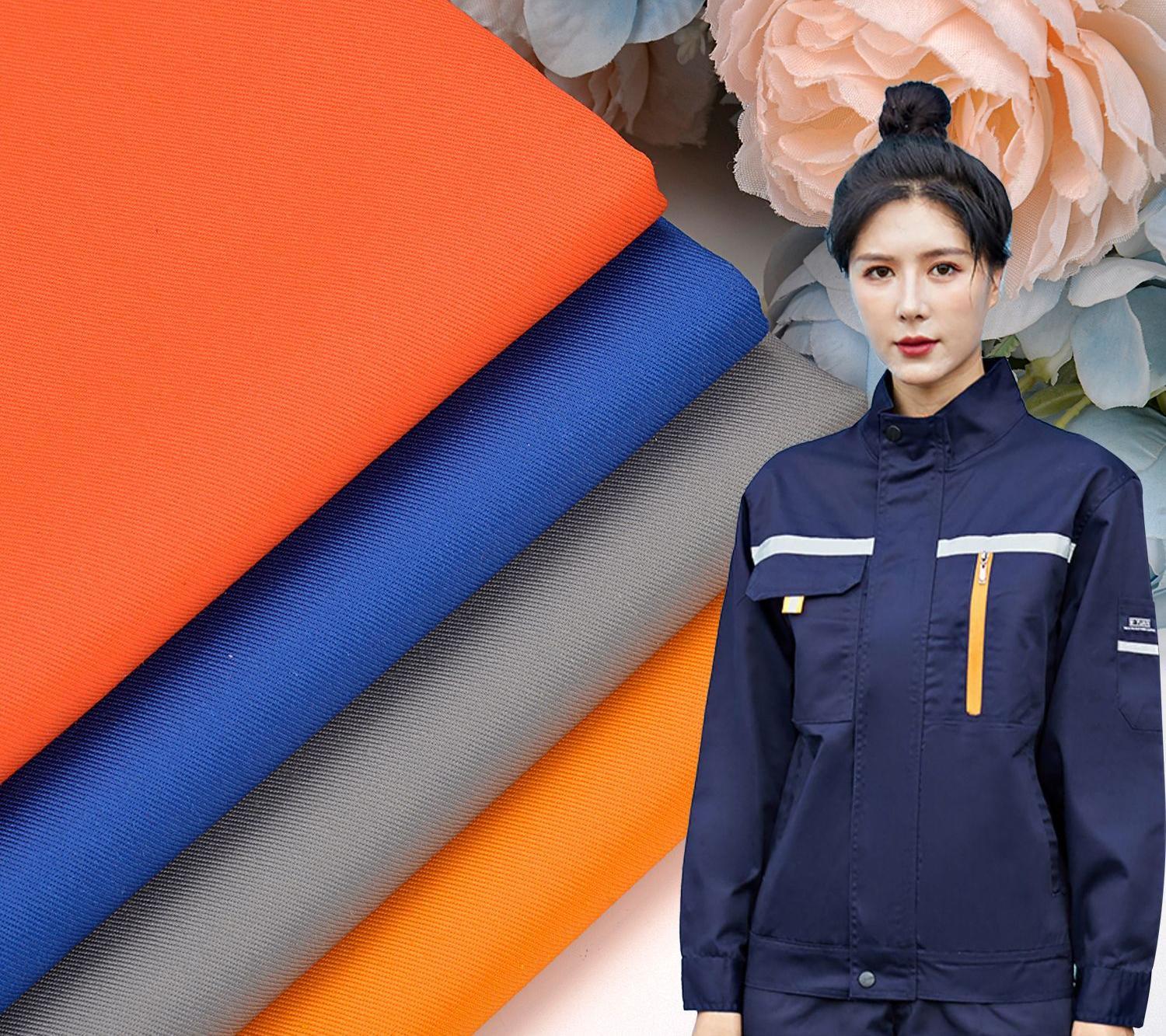 factory wholesale anti-static twill woven 65/35 workwear fabric continuous dyeing uniform fabric greta fabric