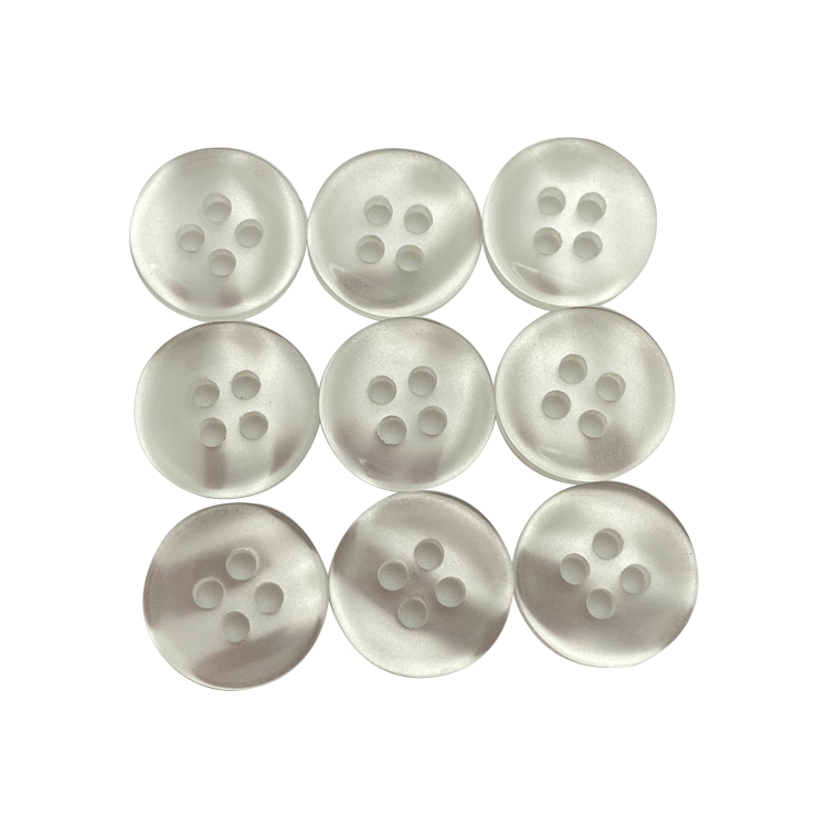 Sewing Round 4 Hole Concave Side Clothes Shirt Pearl Resin Button For Sale