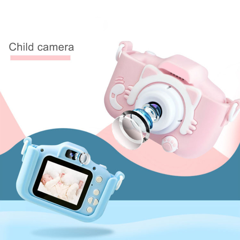 Nuevo Cumpleanos Regalo De Navidad HD 1080P Camara Digital Dual Para Ninos Con Estuche De Dibujos Animados Camara
