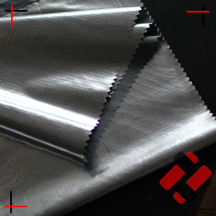 sun reflective waterproof nylon ripstop silver tarp fabric