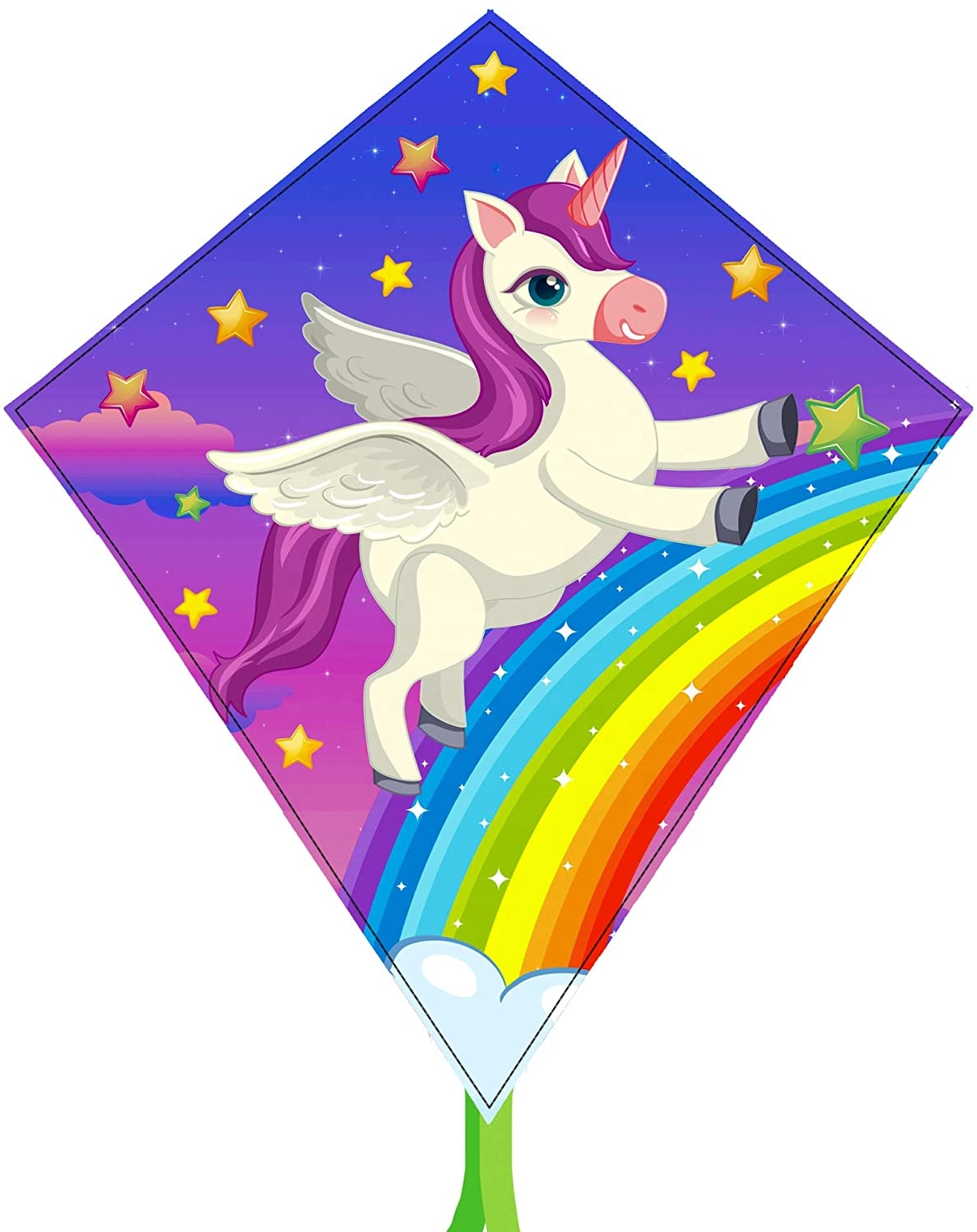 2021 New Kids Unicorn Kites Easy to Fly for Boys and Girls with 330 FT String Beach Outdoor Games