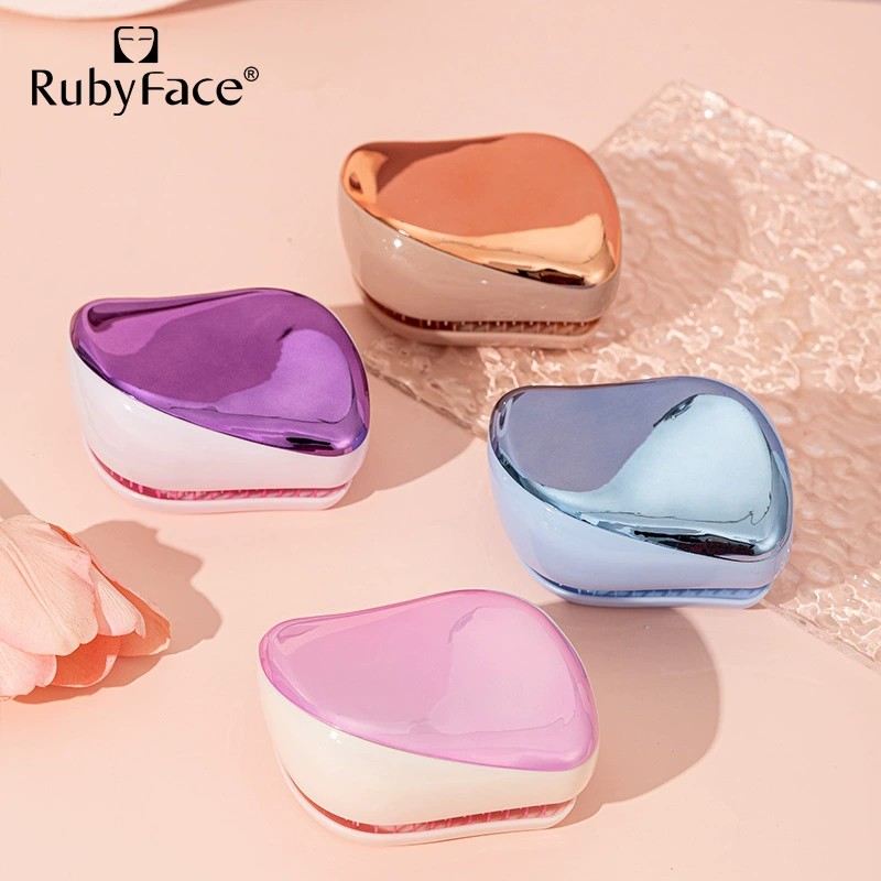 Заводская поставка, роскошный дизайн RubyFace, мини-размер, портативная маленькая блестящая щетка для волос, расческа для женщин и детей