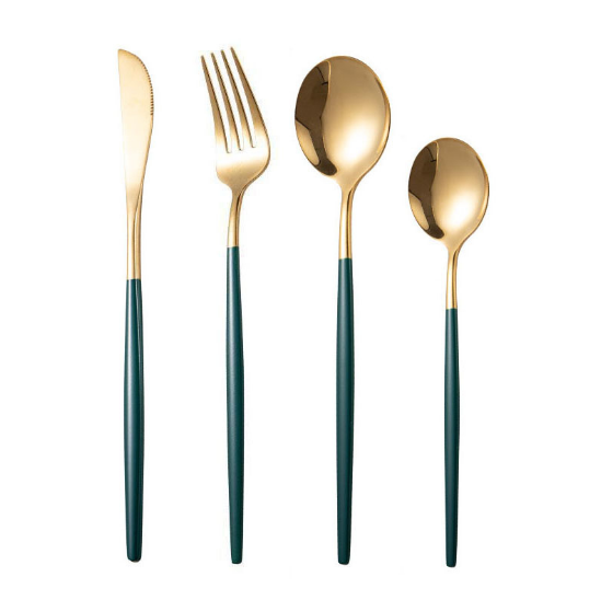 High Quality 304 Stainless Steel Cutlery Gold Style Luxury Knife Fork Spoon Wedding Dining Sets Cutlery Dinnerware Sets