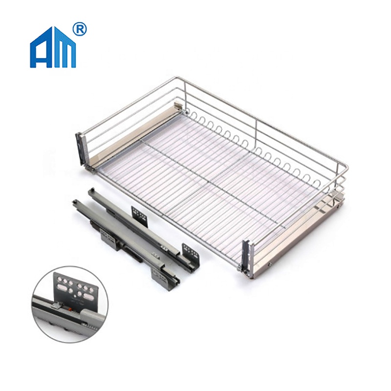 Kitchen Cabinet Fitting Iron Stainless steel Wire Drawer Basket Pull Out Basket
