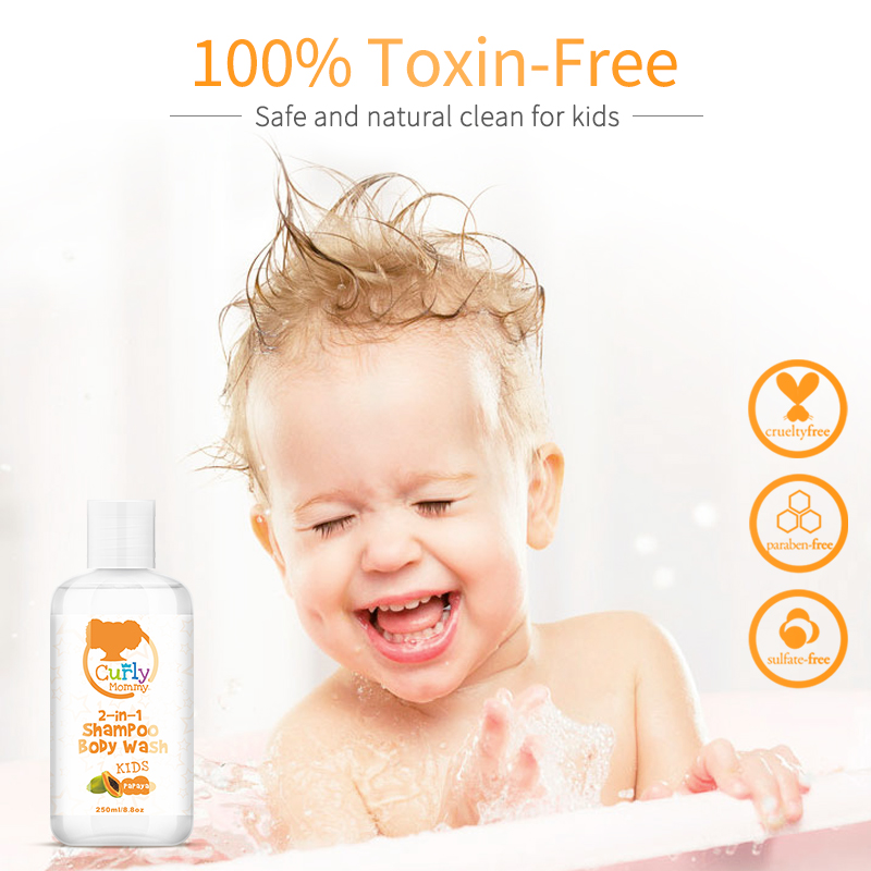 Curlymommy Sultfate Free освежающий и увлажняющий 2в1 Органический Детский шампунь частная этикетка
