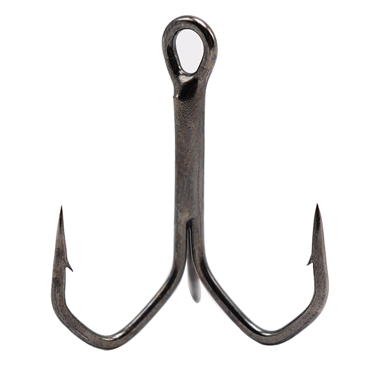 Wholesale Bulk High Carbon Steel Black And Silver Treble Hooks Saltwater Fishing Treble Fish Hook Treble Hooks