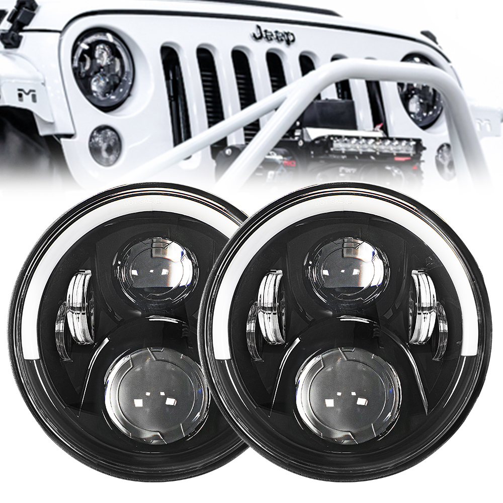 ACTEAM DOT, CE,Rohs внедорожник 7 дюймов для jeep алюминиевая белая желтая Светодиодная лампа h4 четырехколесная автомобильная светодиодная фара ki