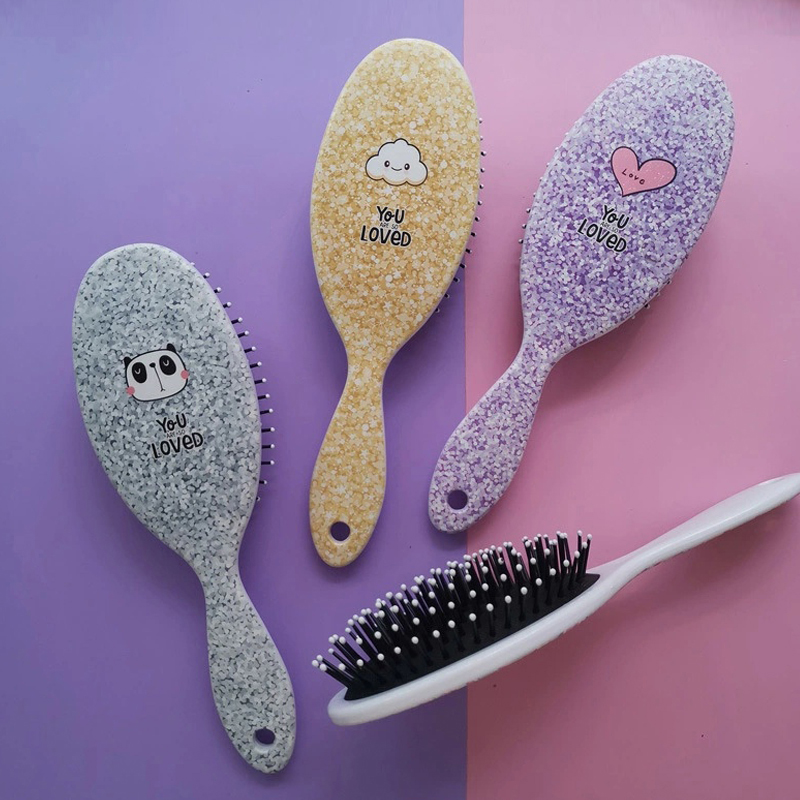 Large Woman Hair Comb Plastic Custom Logo 2 in 1 Straight Hair Curling Comb