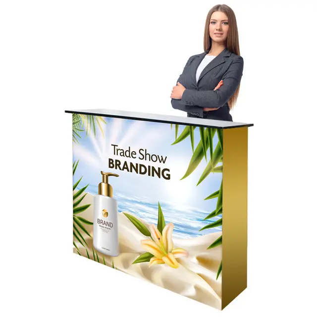 Custom print portable sales Pop up reception promotion trade show counter
