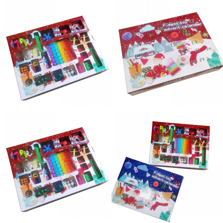 24pcs/Set Push Bubble Fidget Toys Set Countdown Blind Box For Children Christmas Gift Fidget Toy Christmas Advent Calendar
