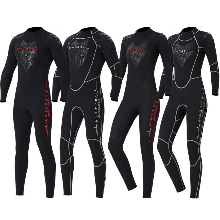 3 MM New Design High Quality Plush Lining Keep Warm Wrist and Ankle Zippers Full Neoprene Body Surf Diving Suit Wetsuit