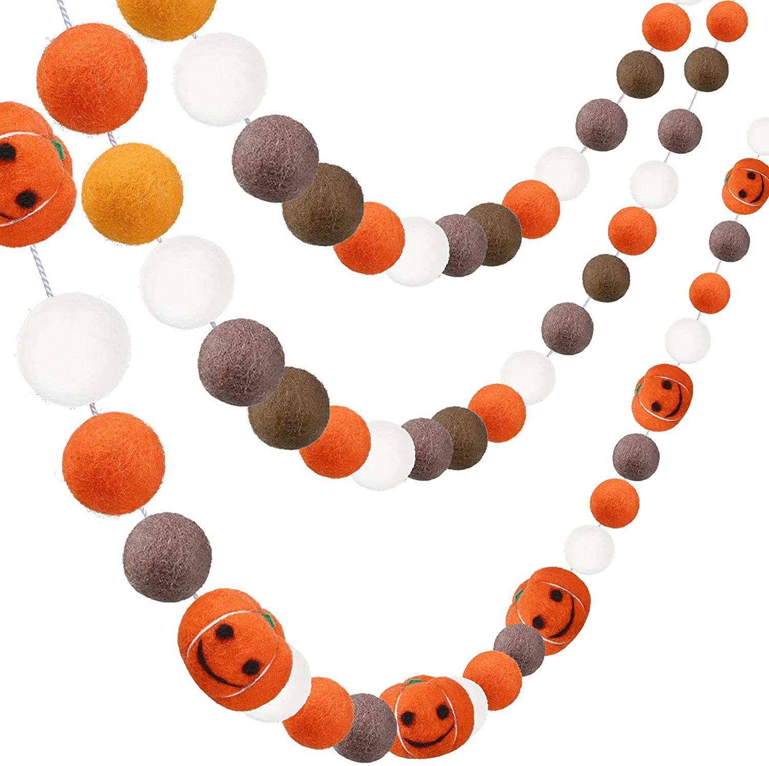 2022 new arrivals wool felt Halloween Thanks giving hanging ball banner for autumn Thanksgiving holiday party