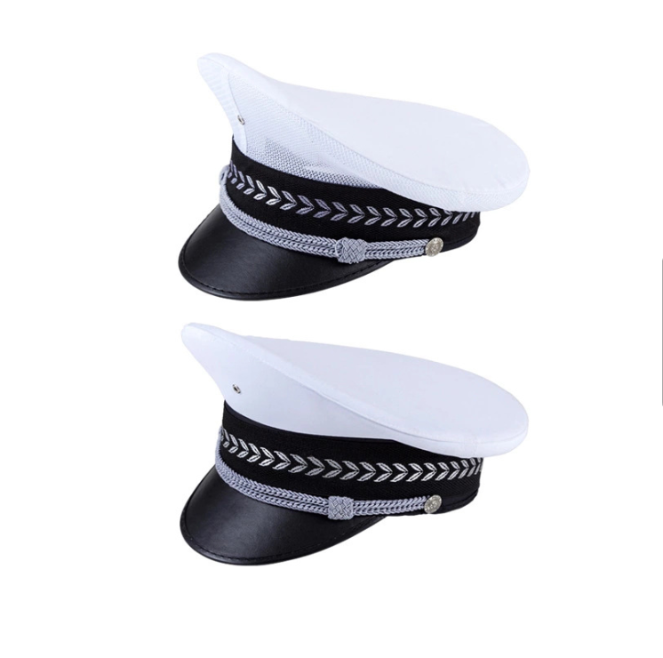 HBHT02 company security Traffic police uniform white hat military uniform custom made badge