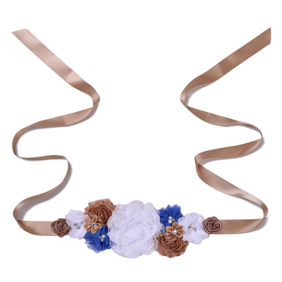 Luxuriant Chiffon Tulle Beaded Colorful Handmade Maternity Baby Shower Photo Shoot Belt Sash