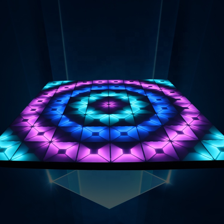 Newest Disco DJ Lights Wedding 3D Glass Magnet Starlit Frosted Led Dance Floor for Sale