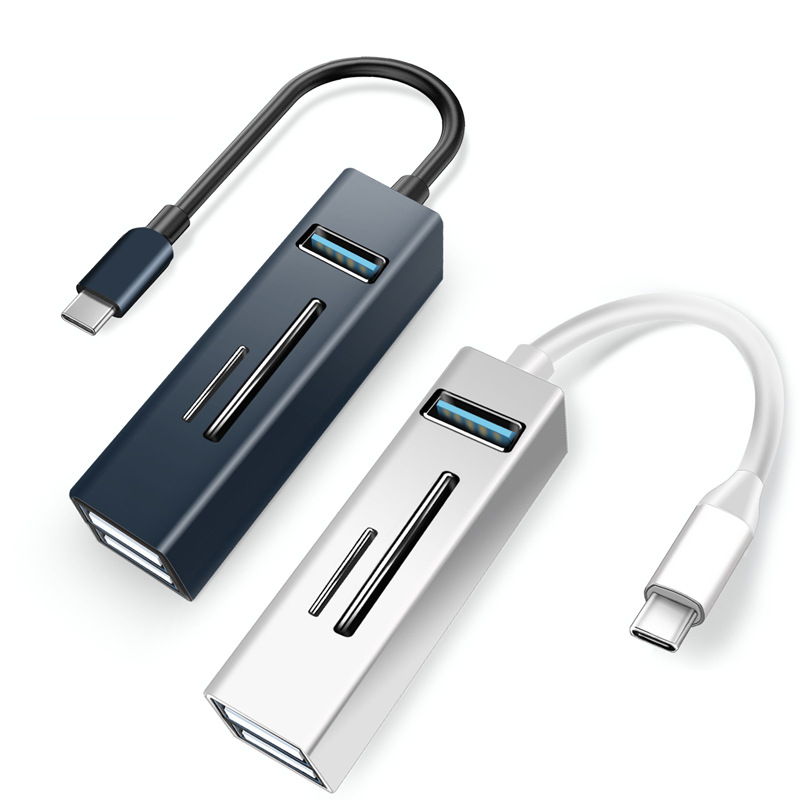 5 in 1 Type-C USB C Hub To USB 3.0 2.0 Type C Female Adapter 5 Ports Adapter Plug Docking Station TF SD Card Reader