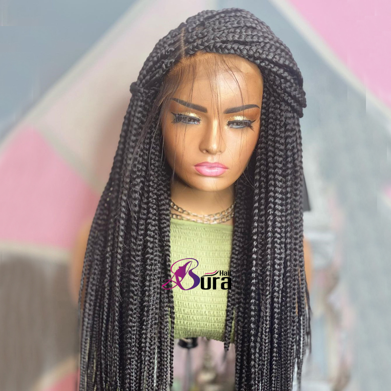Braid Hair Lace Frontal Wig For Black Women Box Braid Lace Frontal Wig African Synthetic Hair Wigs