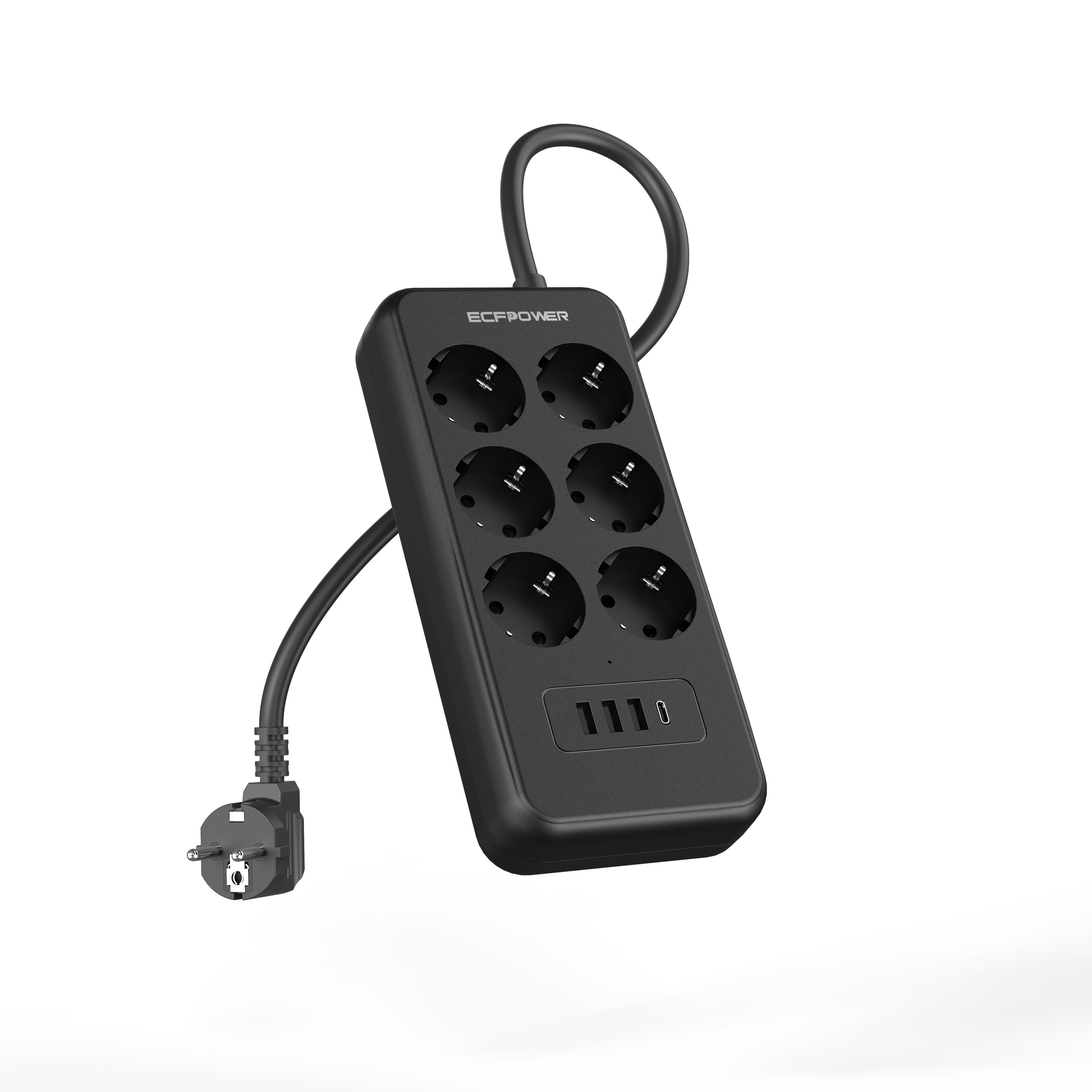 EU Extension Cord Outlet Power Strip With Usb Pd 6 Ac Surge Protector For Home Office Desk