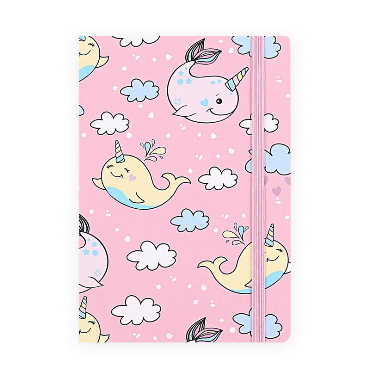 Жесткий дневник Narwhal в твердой обложке с горизонтальными полосками, портативный блокнот для студентов