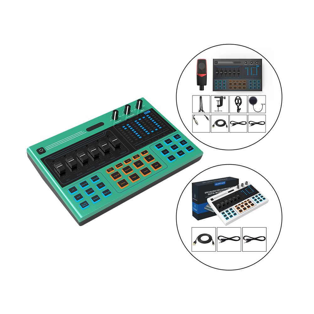 Moinm C500 ugreen professional recording studio sound card audio interface headphone microphone kit