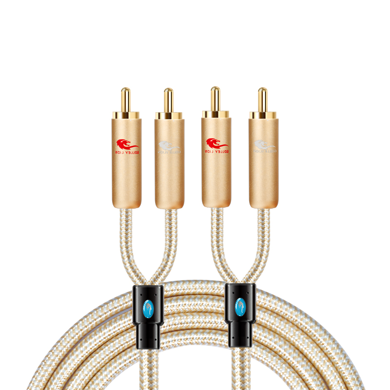 Новый аудиокабель RCA 2RCA к 2 RCA штекер-штекер позолоченный аудиокабель 1 м 2 м для домашнего кинотеатра DVD ТВ усилитель CD Soundbox