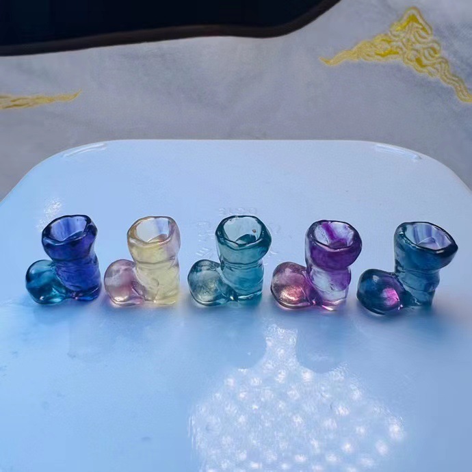 Wholesale natural colorful fluorite Christmas series carved rough stone polished crystal accessories