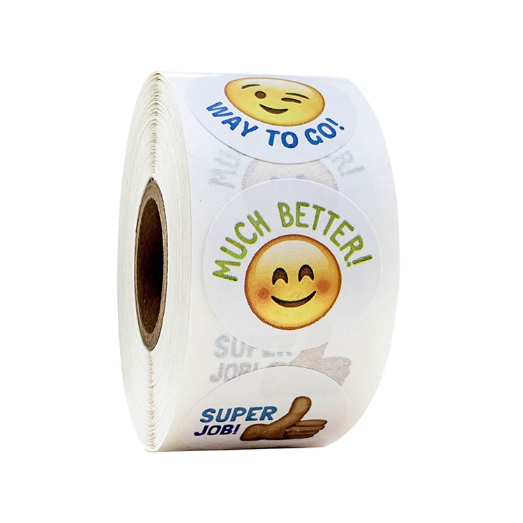 Hot Sale Wholesale Smile icon Emoji Face Waterproof Colored Customized Decorative DIY Sticker Cartoon Sticker