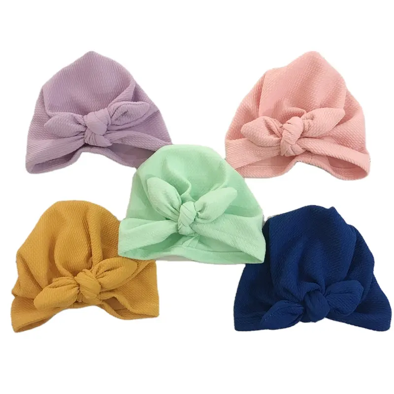 Popular Baby Knotted Headgear Hat Colourful Soft Headband Cap Baby Turban Hat