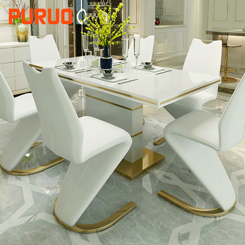Modern dining table and chair combination home modern minimalist rectangular dining table light luxury apartment dining table