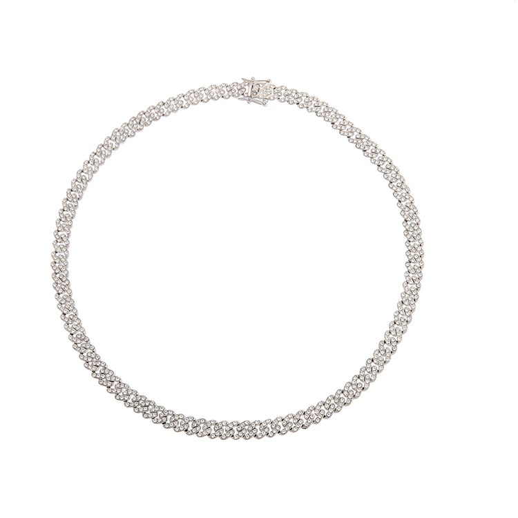 Men's Necklace Round Miami Cuban Link Chain Gold and Tone Stainless Steel Punk Boy Male Collar Gifts