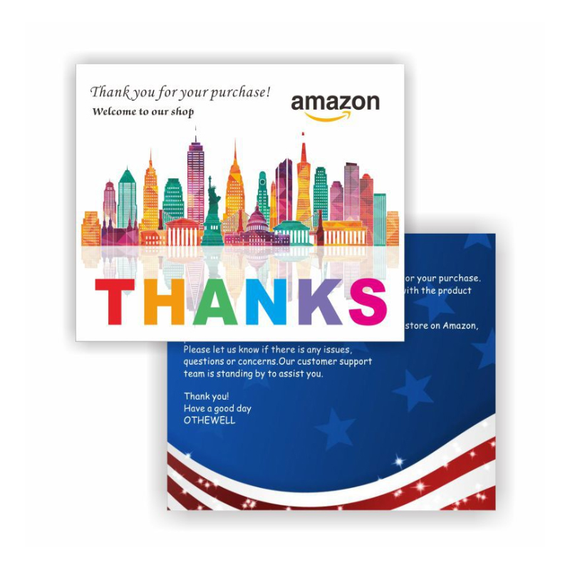 Спасибо за деловые продажи, кредитная карта Amazon eBay, спасибо, письмо от производителя, индивидуальная печать