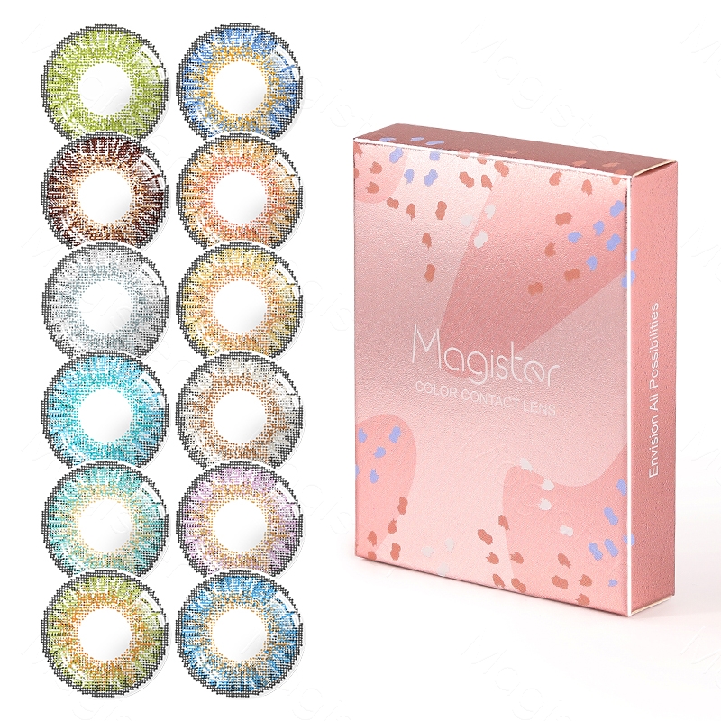 Magister Beauty 12 цветные контакты для глаз дешевые цветные контакты линзы для глаз Серые 3 цветные контактные линзы
