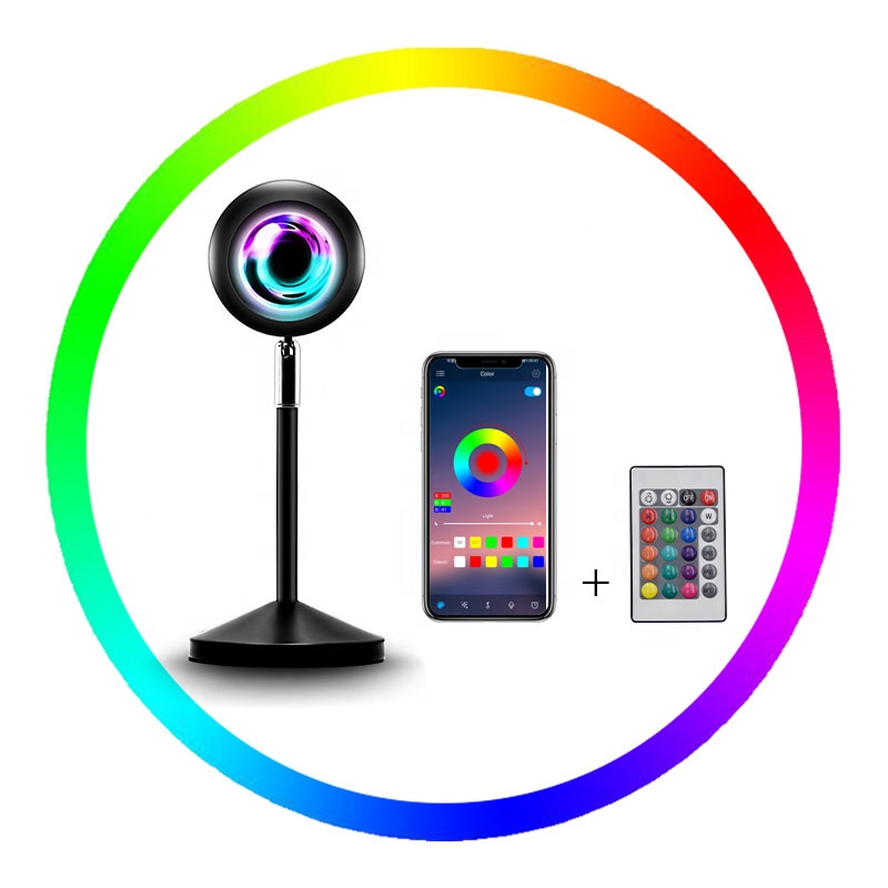New Smart APP LED Sunset Colorful Floor Lamp Rainbow Projection Atmosphere Desk Lights Lighting Home Indoor Decor Sunset Lamp