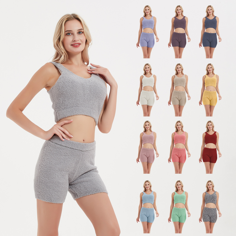 New design OEM ODM 3 piece sweatsuit polyester women loungewear thick pajamas set