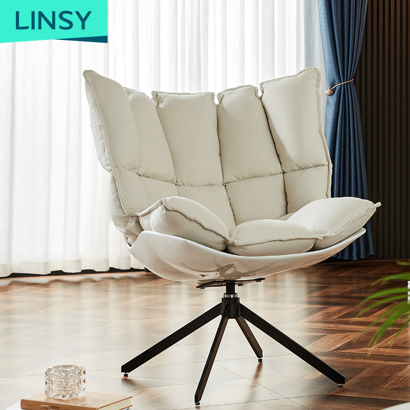 Linsy французское мягкое белое кресло с акцентом, поворотные кресла для отдыха, мебель для гостиной A138A
