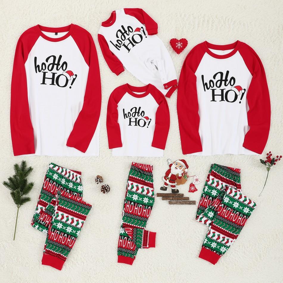 AOLA Santa Set Parent And Kid Suit Home Wear Baby Toddler Clothes Long Sleeve Sleepwear Family Matching Christmas Pajamas
