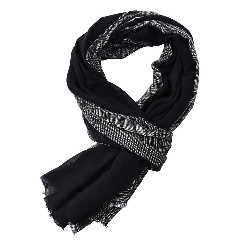 Wholesale Winter Warm Cotton Men Cashmere Scarf Wool Luxury Scarves Shawls