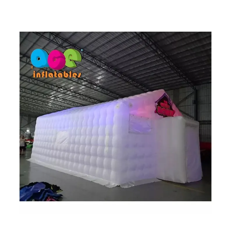 Commercial White Portable LED disco lighting Inflatable Club Party Tent mobile night club tent inflatable nightclub