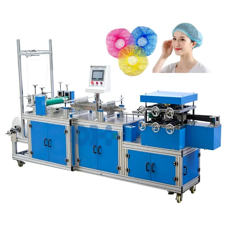 Fully Automatic Plastic Cap Liner Disposable Bouffant Cap Non Woven Head Cover Making Machine