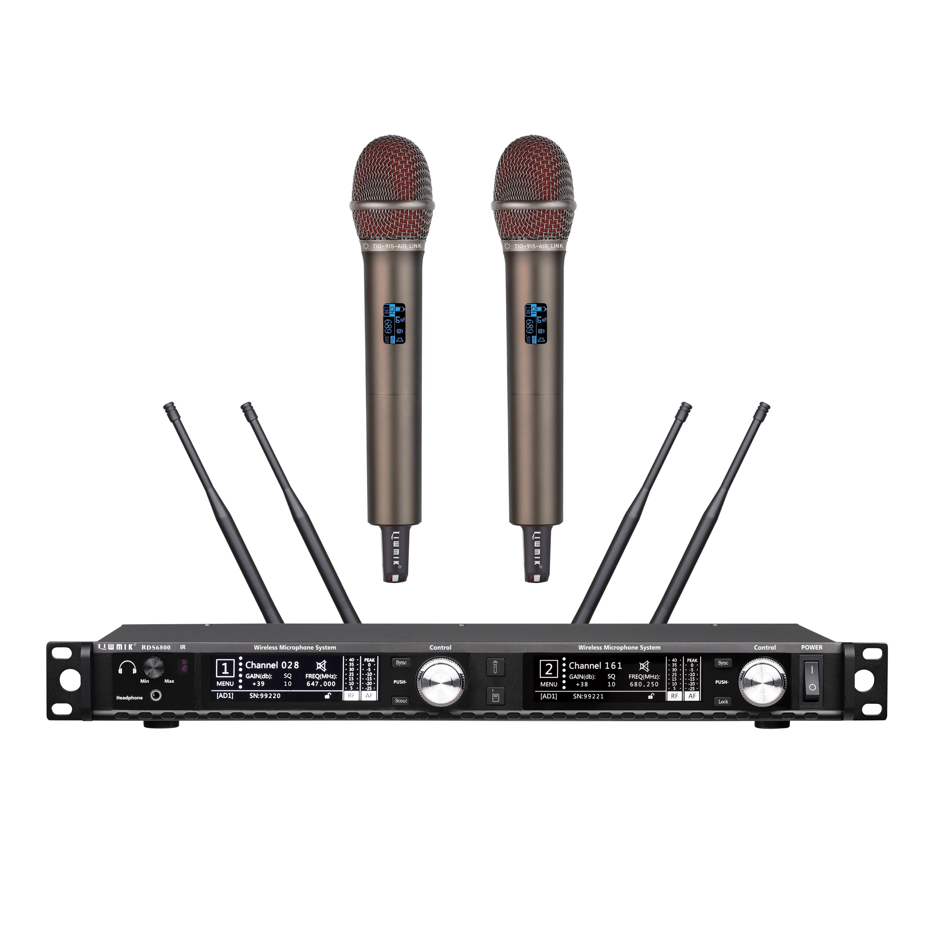 RBAFF0 PLL Профессиональный UHF Двухканальный беспроводной ручной истинное Разнообразие беспроводной микрофон 300 м Диапазон/Прямая трансляция, выступление на сцене