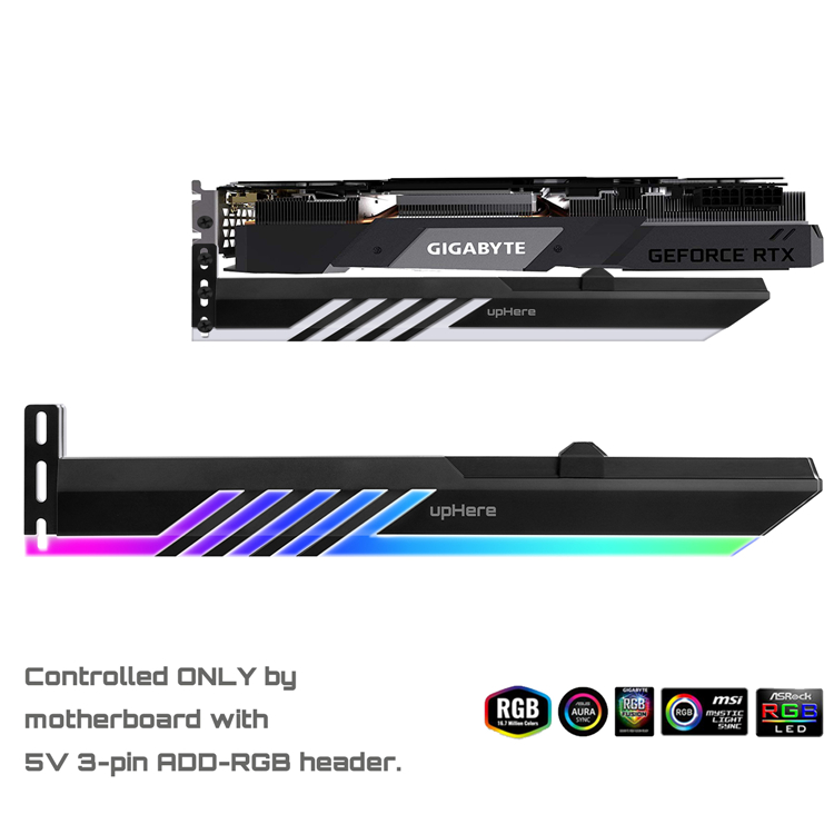 upHere High Quality RGB GPU Bracket Support 5V 3PIN ARGB Graphics Card Bracket RGB Led GPU Holder