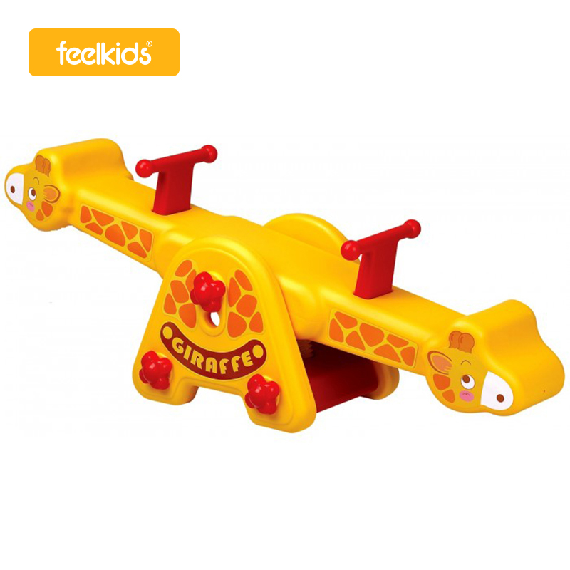 New design kids playground equipment cute animal baby plastic rocker outdoor children small seesaw for kindergarten use