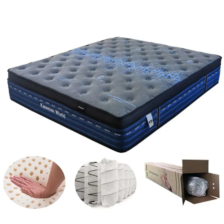 Sleepwell Гибридный матрас colchone класса люкс королева Matelas 12 дюймов отель спиральная пружина кармана латекса для кроватных матрасов, в коробке