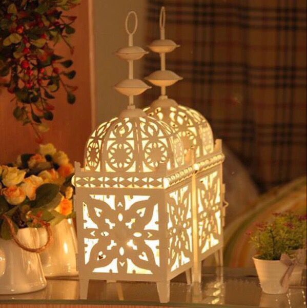 Wrought iron wind lantern candle holder bar lamp novelty furniture decoration hollow iron wind lantern candle holder