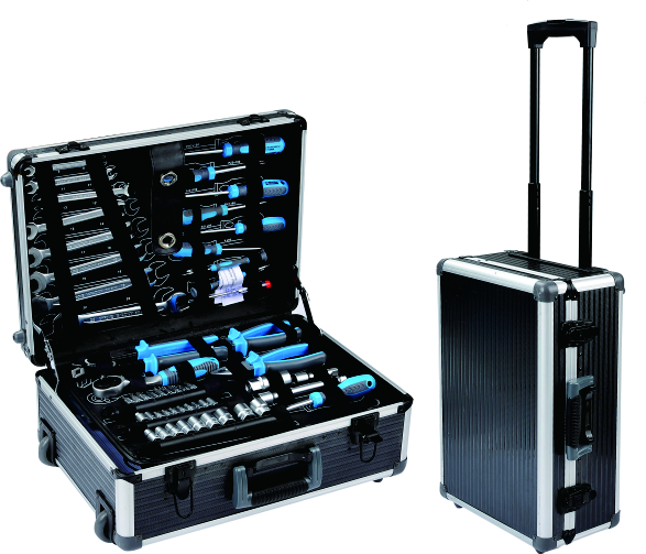 DAZI CRV Steel Auto Repair Tool Kit Includes Spanner Screwdriver Combination Aluminum Box Storage Case Packaged