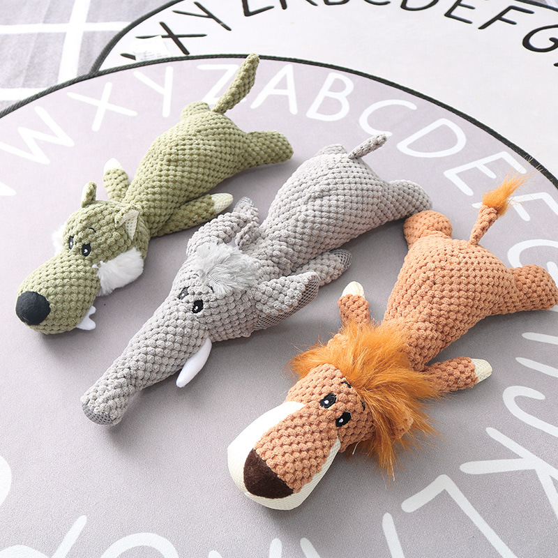 Wholesale New Design Cute Animal Shape Durable Squeaky Dog Chew Toys for Puppies Teething