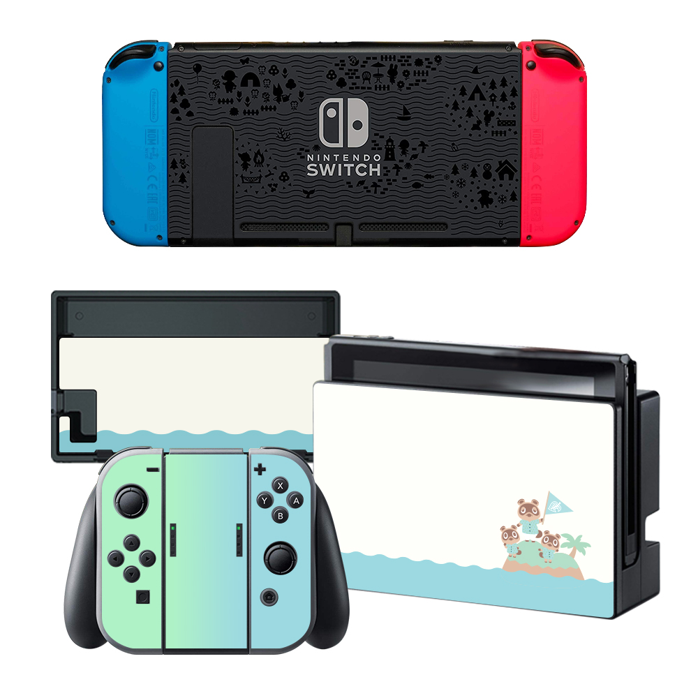 Виниловые защитные наклейки с изображением животных для консоли Nintendo Switch NS с контроллером и подставкой