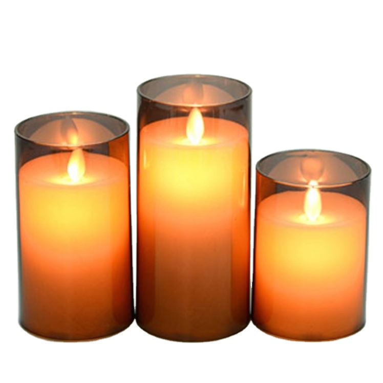 Various sizes of home decoration battery led candle light wholesale 4'' 5'' 6''with remote electric flameless pillar candles