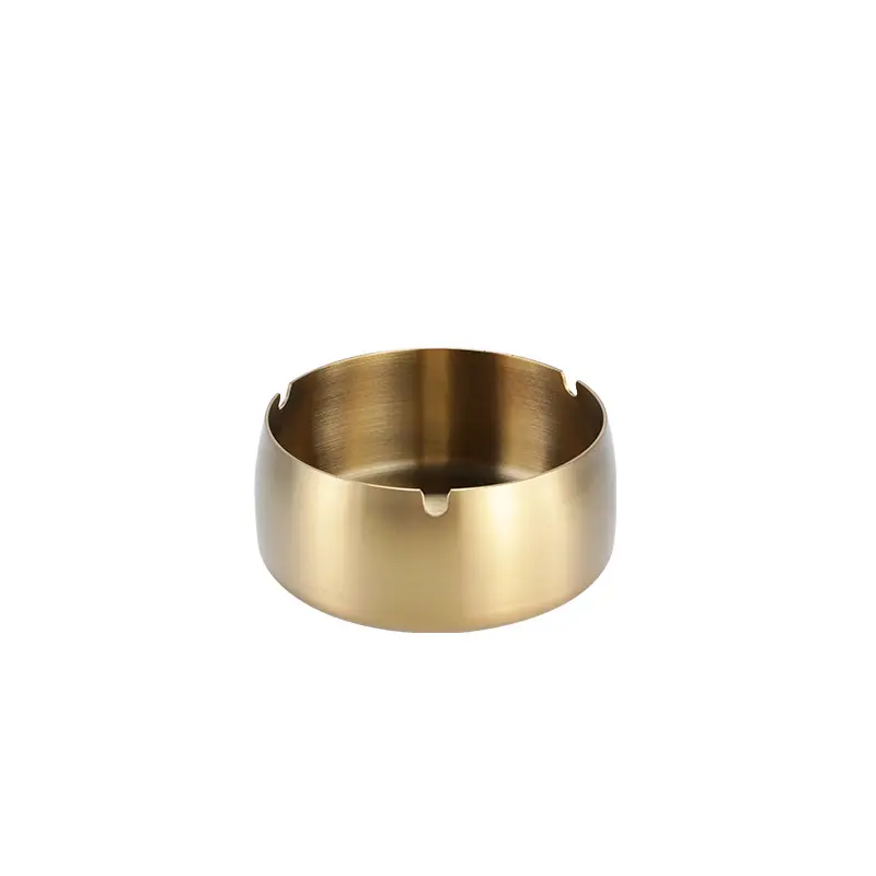 Stainless steel gold ashtray different diameter ashtray with holes custom cigar ashtray with logo